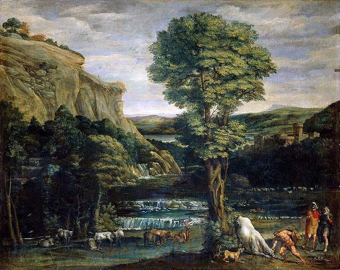 Domenico Zampieri Landscape with Hercules and Achelous, Spain oil painting art